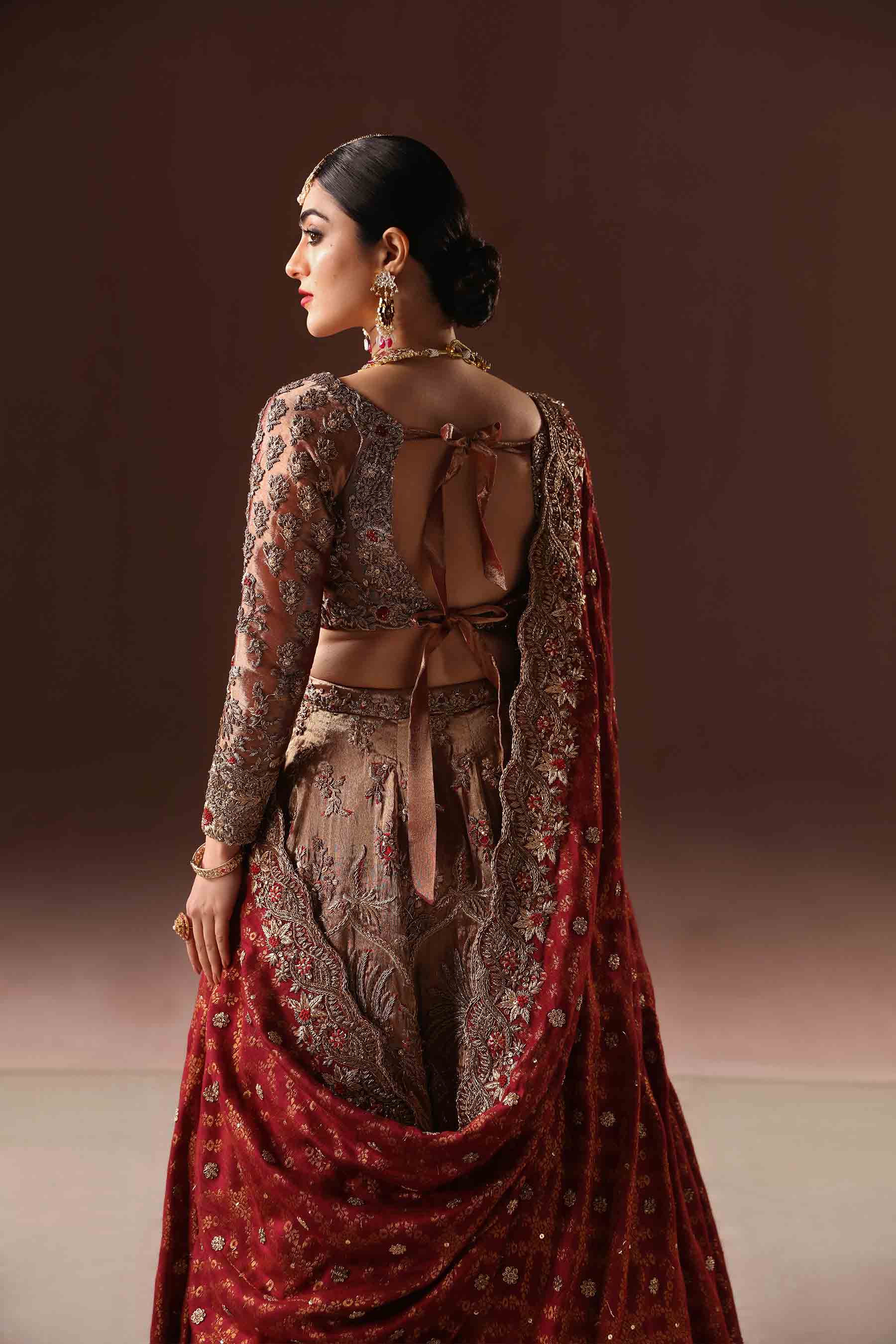 Rust and Gold Lehnga Choli Bridal
