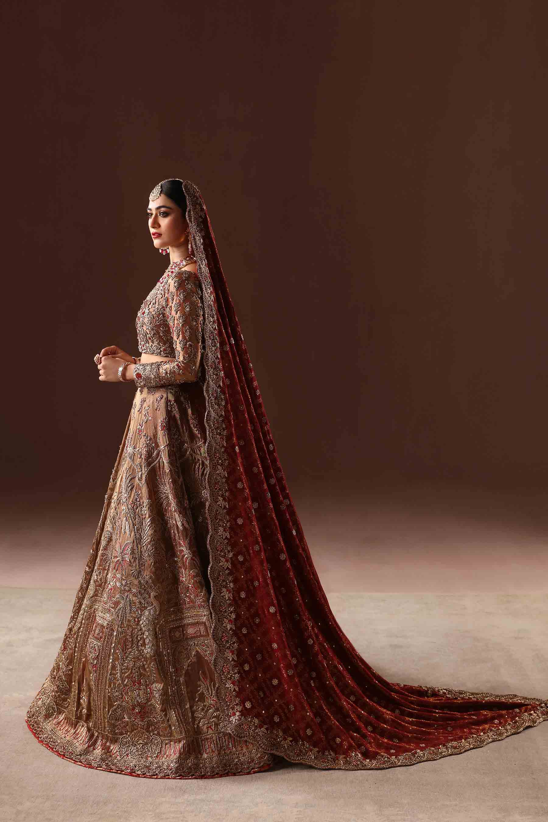 Rust and Gold Lehnga Choli Bridal